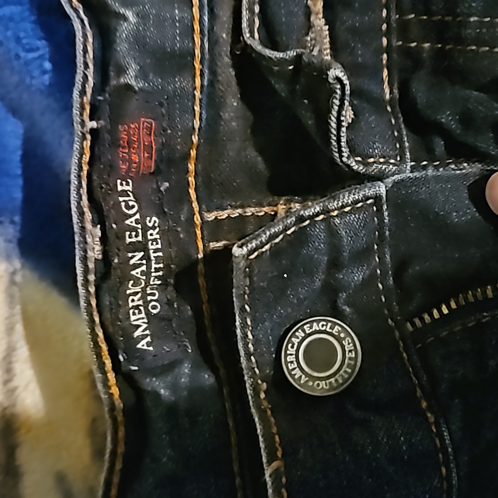 VINTAGE American Eagle Flare Jeans Womens 12 Dark Wash 100% cotton Y2K